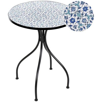 Beliani Table De Bistrot De Jardin Vintage En Métal 60 Cm Plateau En Céramique Motif Flo - Publicité Beliani Table De Bistrot De Jardin Vintage En Métal 60 Cm Plateau En Céramique Motif Flo - Publicité