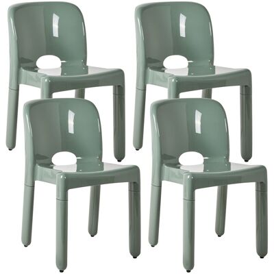 Beliani Lot De 4 Chaises Minimaliste En Plastique Salle À Manger Intérieur Extérieur San - Publicité Beliani Lot De 4 Chaises Minimaliste En Plastique Salle À Manger Intérieur Extérieur San - Publicité