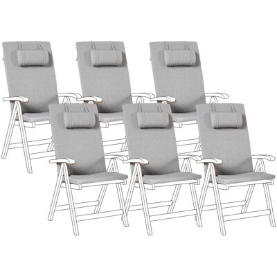 Beliani Lot De 6 Coussins D'Assise Et Dossier Pour L'Extérieur En Polyester Gr - Publicité Beliani Lot De 6 Coussins D'Assise Et Dossier Pour L'Extérieur En Polyester Gr - Publicité