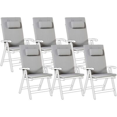 Beliani Lot De 6 Coussins D'Assise Et Dossier Pour L'Extérieur En Polyester Gr - Publicité Beliani Lot De 6 Coussins D'Assise Et Dossier Pour L'Extérieur En Polyester Gr - Publicité