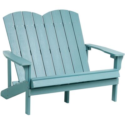 Beliani Banc De Jardin En Plastique Et Bois 2 Places Meuble Jardin Bleu Clair Adirondack - Publicité Beliani Banc De Jardin En Plastique Et Bois 2 Places Meuble Jardin Bleu Clair Adirondack - Publicité