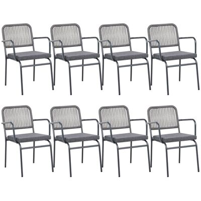 Beliani Lot De 8 Chaises De Jardin En Métal Aluminium Empilables Finition Thermolaquée A - Publicité Beliani Lot De 8 Chaises De Jardin En Métal Aluminium Empilables Finition Thermolaquée A - Publicité
