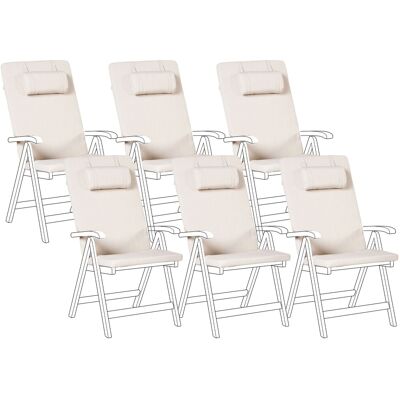 Beliani Lot De 6 Coussins D'Assise Et Dossier Pour L'Extérieur En Polyester Be - Publicité Beliani Lot De 6 Coussins D'Assise Et Dossier Pour L'Extérieur En Polyester Be - Publicité