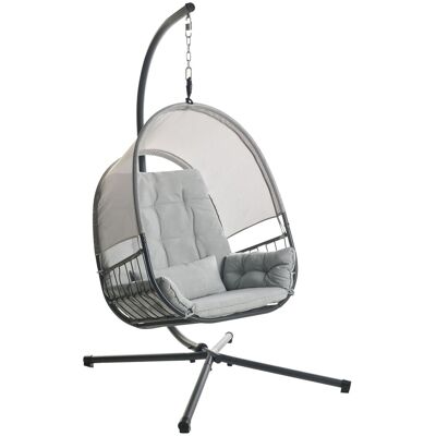 Beliani Fauteuil Balancoire Suspendu Moderne Boho Avec Support Chaîne En Métal Et Coussi - Publicité Beliani Fauteuil Balancoire Suspendu Moderne Boho Avec Support Chaîne En Métal Et Coussi - Publicité