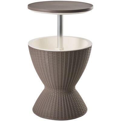 Beliani Bar Réfrigérant De Jardin Glacière Encastrable Table Ronde 49 Cm Marron Aisa - Publicité Beliani Bar Réfrigérant De Jardin Glacière Encastrable Table Ronde 49 Cm Marron Aisa - Publicité