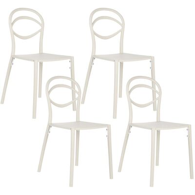 Beliani Lot De 4 Chaises De Salle À Manger Moderne En Polypropylène Intérieur Extérieur - Publicité Beliani Lot De 4 Chaises De Salle À Manger Moderne En Polypropylène Intérieur Extérieur - Publicité