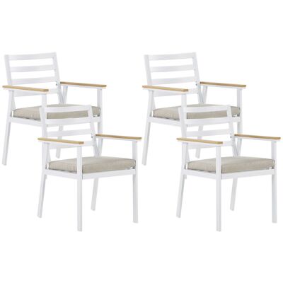 Ensemble de chaises de jardin Beliani - coussins beige - aluminium - extérieur - Publicité Ensemble de chaises de jardin Beliani - coussins beige - aluminium - extérieur - Publicité
