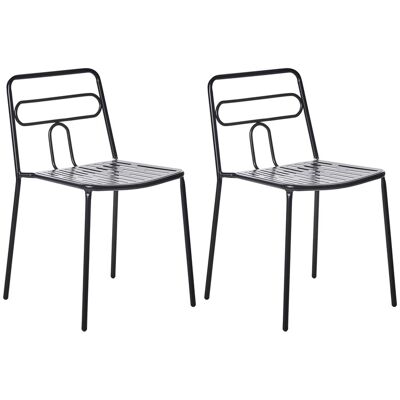 Beliani Lot De 2 Chaises De Jardin Moderne En Métal Acier Empilables Patio Extérieur Ter - Publicité Beliani Lot De 2 Chaises De Jardin Moderne En Métal Acier Empilables Patio Extérieur Ter - Publicité