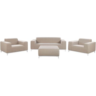 Ensemble de Canapés de Jardin Beige Tissu et Pieds en Aluminium Blancs - Ensemble de Jardin - Publicité Ensemble de Canapés de Jardin Beige Tissu et Pieds en Aluminium Blancs - Ensemble de Jardin - Publicité
