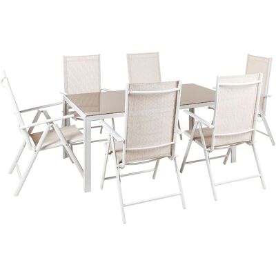 Ensemble de Salle à Manger de Jardin Moderne Beliani - Catania 6 Places - Beige - Publicité Ensemble de Salle à Manger de Jardin Moderne Beliani - Catania 6 Places - Beige - Publicité