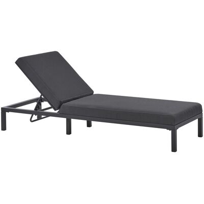 Beliani Chaise Longue Moderne En Métal Inclinable Cadre En Aluminium Rembourré Gris Grap - Publicité Beliani Chaise Longue Moderne En Métal Inclinable Cadre En Aluminium Rembourré Gris Grap - Publicité