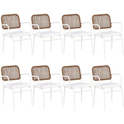 Beliani Lot De 8 Chaises De Jardin En Métal Aluminium Empilables Finition Thermolaquée A - Publicité Beliani Lot De 8 Chaises De Jardin En Métal Aluminium Empilables Finition Thermolaquée A - Publicité
