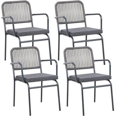 Beliani Lot De 4 Chaises De Jardin En Métal Aluminium Empilables Finition Thermolaquée A - Publicité Beliani Lot De 4 Chaises De Jardin En Métal Aluminium Empilables Finition Thermolaquée A - Publicité