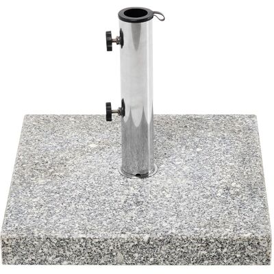 Beliani Base De Parasol En Granit Carré Et Acier Inoxydable 45 X 45 Cm 30 Kg Gris Cerzet - Publicité Beliani Base De Parasol En Granit Carré Et Acier Inoxydable 45 X 45 Cm 30 Kg Gris Cerzet - Publicité