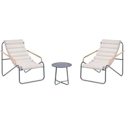 Beliani Ensemble De Salon D'Extérieur Pour Jardin 2 Fauteuils Et Table Gris Foncé Pasto - Publicité Beliani Ensemble De Salon D'Extérieur Pour Jardin 2 Fauteuils Et Table Gris Foncé Pasto - Publicité