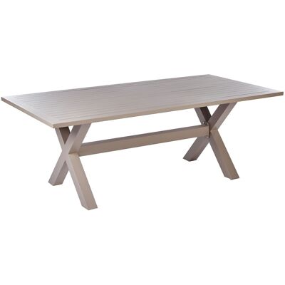 Beliani Table de Jardin Extérieur - Aluminium Beige Rectangulaire 200x105cm Moderne Industriel - Publicité Beliani Table de Jardin Extérieur - Aluminium Beige Rectangulaire 200x105cm Moderne Industriel - Publicité