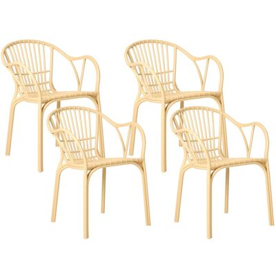 Beliani Ensemble Moderne De 4 Chaises De Salle À Manger De Jardin Plastique Léger Résist - Publicité Beliani Ensemble Moderne De 4 Chaises De Salle À Manger De Jardin Plastique Léger Résist - Publicité