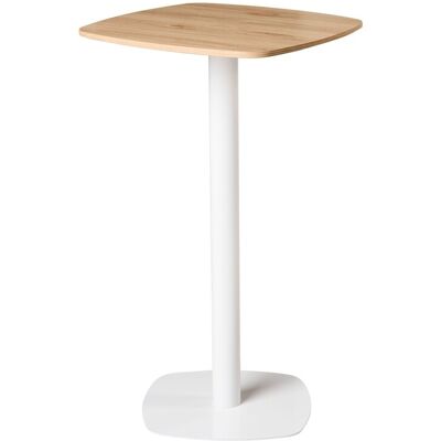 Beliani Table De Bistrot De Jardin Rustique Base Métallique 60x60cm Marron Clair Blanc - Publicité Beliani Table De Bistrot De Jardin Rustique Base Métallique 60x60cm Marron Clair Blanc - Publicité