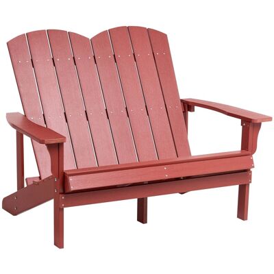 Beliani Banc De Jardin En Plastique Et Bois 2 Places Meuble De Jardin Rouge Adirondack - Publicité Beliani Banc De Jardin En Plastique Et Bois 2 Places Meuble De Jardin Rouge Adirondack - Publicité