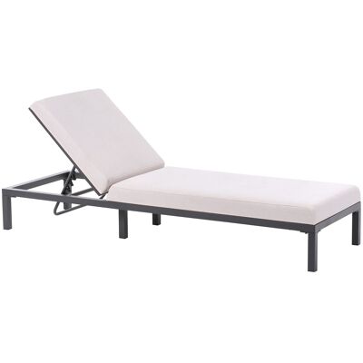 Beliani Chaise Longue De Jardin Moderne Cadre En Aluminium Et Tissu Transat Inclinable R - Publicité Beliani Chaise Longue De Jardin Moderne Cadre En Aluminium Et Tissu Transat Inclinable R - Publicité