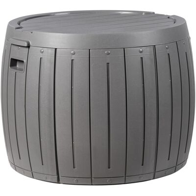 Beliani Coffre De Rangement De Jardin En Plastique 56 Cm Rond Gris Prinos - Publicité Beliani Coffre De Rangement De Jardin En Plastique 56 Cm Rond Gris Prinos - Publicité