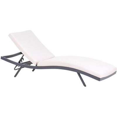 Beliani Chaise Longue Moderne Inclinable Cadre En Aluminium Rembourré Beige Clair Amelia - Publicité Beliani Chaise Longue Moderne Inclinable Cadre En Aluminium Rembourré Beige Clair Amelia - Publicité
