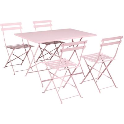 Beliani Ensemble De Salle À Manger De Jardin 4 Places En Acier Table Pliante Avec Chaise - Publicité Beliani Ensemble De Salle À Manger De Jardin 4 Places En Acier Table Pliante Avec Chaise - Publicité