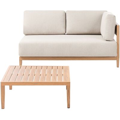 Beliani Canapé De Jardin Moderne 2 Places En Aluminium Avec Table Basse Et Coussins Beig - Publicité Beliani Canapé De Jardin Moderne 2 Places En Aluminium Avec Table Basse Et Coussins Beig - Publicité