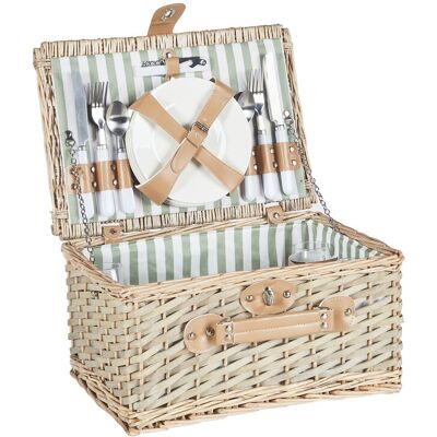 Beliani Panier De Pique-Nique En Osier Pour 4 Personnes Avec Sac Isotherme Verres À Vin - Publicité Beliani Panier De Pique-Nique En Osier Pour 4 Personnes Avec Sac Isotherme Verres À Vin - Publicité