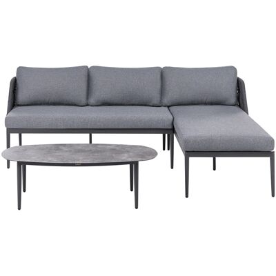 Beliani Ensemble De Jardin D'Angle À Gauche En Tissu Structure En Aluminium 3 Places Can - Publicité Beliani Ensemble De Jardin D'Angle À Gauche En Tissu Structure En Aluminium 3 Places Can - Publicité
