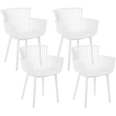 Beliani Lot de 4 Chaises de Jardin en Plastique Blanc - Chaises de Jardin - Publicité Beliani Lot de 4 Chaises de Jardin en Plastique Blanc - Chaises de Jardin - Publicité