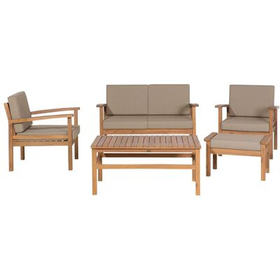 Beliani Ensemble De Jardin Moderne 4 Places En Bois Acacia Clair Manila - Publicité Beliani Ensemble De Jardin Moderne 4 Places En Bois Acacia Clair Manila - Publicité