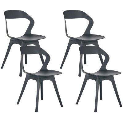 Beliani Ensemble Moderne De 4 Chaises De Jardin Légères Et Résistantes Aux Intempéries N - Publicité Beliani Ensemble Moderne De 4 Chaises De Jardin Légères Et Résistantes Aux Intempéries N - Publicité