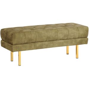 Beliani Banc En Velours Banquette De Lit Rembourré Glam Pouf Pieds En Métal Doré Vert - Publicité Beliani Banc En Velours Banquette De Lit Rembourré Glam Pouf Pieds En Métal Doré Vert - Publicité