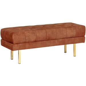 Beliani Banc En Velours Banquette De Lit Rembourré Glam Pouf Pieds En Métal Doré Rouge - Publicité Beliani Banc En Velours Banquette De Lit Rembourré Glam Pouf Pieds En Métal Doré Rouge - Publicité