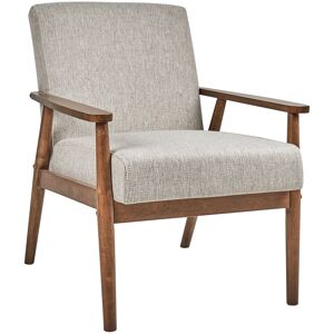 Beliani Fauteuil Rétro En Tissu Polyester Semblable À Du Lin Salon Structure En Bois Fon - Publicité Beliani Fauteuil Rétro En Tissu Polyester Semblable À Du Lin Salon Structure En Bois Fon - Publicité