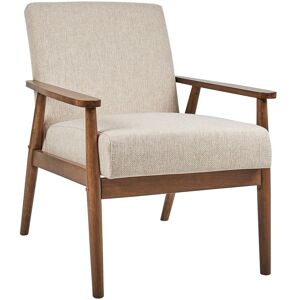 Beliani Fauteuil Rétro En Tissu Polyester Semblable À Du Lin Salon Structure En Bois Fon - Publicité Beliani Fauteuil Rétro En Tissu Polyester Semblable À Du Lin Salon Structure En Bois Fon - Publicité