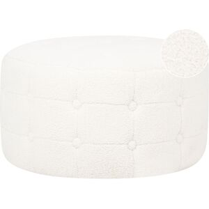 Beliani Ottoman 30 X 55 Cm Rond À Capitons En Velours Blanc Bouclé Rembourré Chic Tampa - Publicité Beliani Ottoman 30 X 55 Cm Rond À Capitons En Velours Blanc Bouclé Rembourré Chic Tampa - Publicité