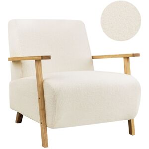 Beliani Fauteuil Rétro Moderne En Bouclé Avec Accoudoirs Beige Clair Lesja - Publicité Beliani Fauteuil Rétro Moderne En Bouclé Avec Accoudoirs Beige Clair Lesja - Publicité