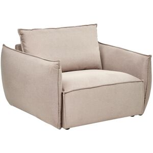 Beliani Fauteuil Bas Moderne Assise Profonde Et Dossier Douillet Rembourré Tissu Taupe - Publicité Beliani Fauteuil Bas Moderne Assise Profonde Et Dossier Douillet Rembourré Tissu Taupe - Publicité