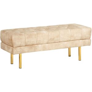 Beliani Banc En Velours Banquette De Lit Rembourré Glam Pouf Pieds En Métal Doré Beige - Publicité Beliani Banc En Velours Banquette De Lit Rembourré Glam Pouf Pieds En Métal Doré Beige - Publicité