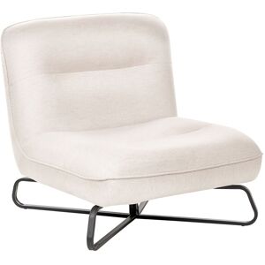 Beliani Fauteuil En Tissu À Assise Large Sans Accoudoirs Pieds En Métal Blanc Cassé Lind - Publicité Beliani Fauteuil En Tissu À Assise Large Sans Accoudoirs Pieds En Métal Blanc Cassé Lind - Publicité