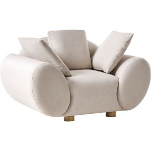 Beliani Fauteuil Moderne Rembourré En Tissu Pieds En Bois D'Hévéa Beige Clair Ringel - Publicité Beliani Fauteuil Moderne Rembourré En Tissu Pieds En Bois D'Hévéa Beige Clair Ringel - Publicité