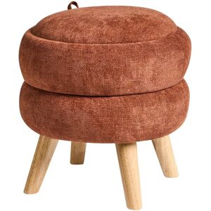 Beliani Pouf De Rangement Moderne En Tissu Chenille 40 X 41 Cm Marron Doré Hawley - Publicité Beliani Pouf De Rangement Moderne En Tissu Chenille 40 X 41 Cm Marron Doré Hawley - Publicité