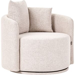 Beliani Fauteuil Pivotant En Tissu Avec 2 Coussins Dossier Arrondi Beige Ennora - Publicité Beliani Fauteuil Pivotant En Tissu Avec 2 Coussins Dossier Arrondi Beige Ennora - Publicité