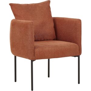 Beliani Fauteuil Rétro En Lin Synthétique Avec Coussin Pieds En Fer Noirs Marron Doré Ma - Publicité Beliani Fauteuil Rétro En Lin Synthétique Avec Coussin Pieds En Fer Noirs Marron Doré Ma - Publicité