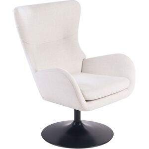 Beliani Fauteuil En Tissu Pivotant À 360° Pied Massif En Fer Noir Coussin D'Assise Blanc - Publicité Beliani Fauteuil En Tissu Pivotant À 360° Pied Massif En Fer Noir Coussin D'Assise Blanc - Publicité
