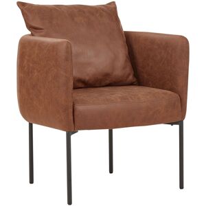 Beliani Fauteuil Rétro En Similicuir Avec Coussin Pieds En Fer Noirs Marron Malmos - Publicité Beliani Fauteuil Rétro En Similicuir Avec Coussin Pieds En Fer Noirs Marron Malmos - Publicité