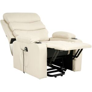 Beliani Fauteuil De Relaxation En Cuir Pu Électrique Repose-Pieds Porte-Revues Beige - Publicité Beliani Fauteuil De Relaxation En Cuir Pu Électrique Repose-Pieds Porte-Revues Beige - Publicité