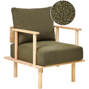 Beliani Fauteuil Minimaliste En Bouclé Rembourré Structure En Bois Clair Vert Foncé Aske - Publicité Beliani Fauteuil Minimaliste En Bouclé Rembourré Structure En Bois Clair Vert Foncé Aske - Publicité